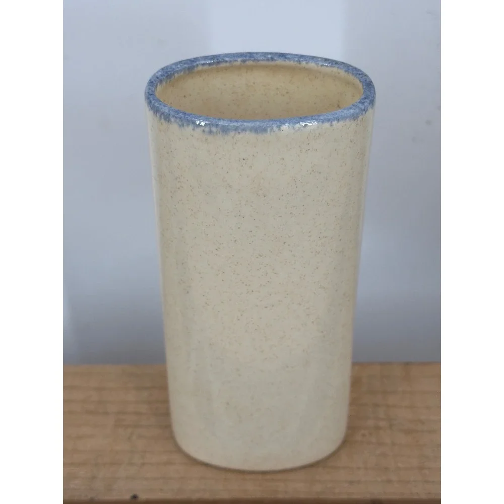 Vtg Debbie's Blueberryware Maine Bud Vase Hand‎ Painted Stoneware Speckled 6
